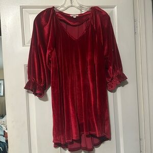 Umgee small red Christmas, Valentines or date night dress or top with leggings